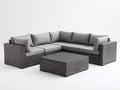 Canapé de jardin - Résine tressée-textile - 272 x 272 x 76 cm - Gris anthracite-gris clair - Style contemporain