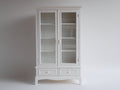 Vitrine - Bois - Verre - 90 x 40 x 185 cm - Blanc - Style classique