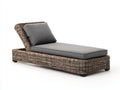 Bain de soleil - rotin-tissu - 200 x 76 x 101 cm - gris-rotin naturel - style moderne à dossier réglable