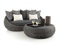 Canapé de jardin - Résine tressée-Tissu - 182 x 102 x 82 cm - Gris foncé-Anthracite - Style contemporain
