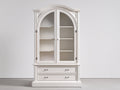 Vitrine - Bois - Verre - 100 x 45 x 200 cm - Blanc-Noir - Style classique