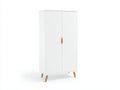 Armoire - Panneaux de bois - Bois - 90 x 50 x 180 cm - Blanc-Bois naturel - Style scandinave