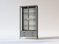 Vitrine - Métal-verre - 90 x 40 x 190 cm - Gris anthracite-Or - Style moderne