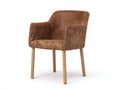 Chaise de salle à manger - Similicuir - Bois - 62 x 59 x 84 cm - Marron vieilli - Style vintage