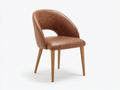 Chaise de salle à manger - Similicuir - Bois - 60 x 57 x 81 cm - Marron camel - Style rétro