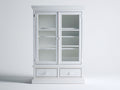 Vitrine - Bois - Verre - 92 x 40 x 180 cm - Blanc - Style classique