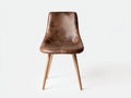 Chaise de salle à manger - Similicuir - Bois - 54 x 47 x 86 cm - Marron cognac - Style industriel