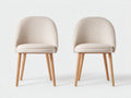 Chaise de salle à manger - Tissu - Bois - 57 x 54 x 81 cm - Beige clair - Style contemporain