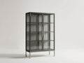 Vitrine - Métal - Verre - 100 x 40 x 180 cm - Gris anthracite-Argent - Style industriel