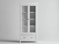 Vitrine - Bois - Verre - 88 x 40 x 188 cm - Blanc-Argent - Style classique