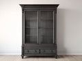 Vitrine - Bois - Verre - 110 x 45 x 200 cm - Gris anthracite-Noir - Style classique